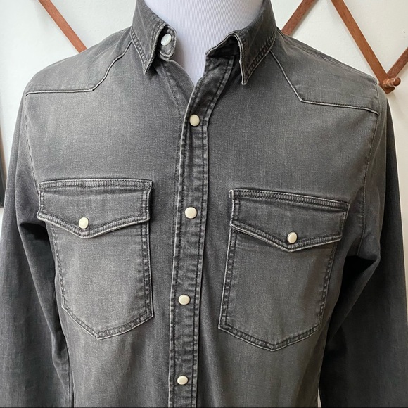 Zadig & Voltaire Denim Pearl Snap Western Shirt - Picture 2 of 13